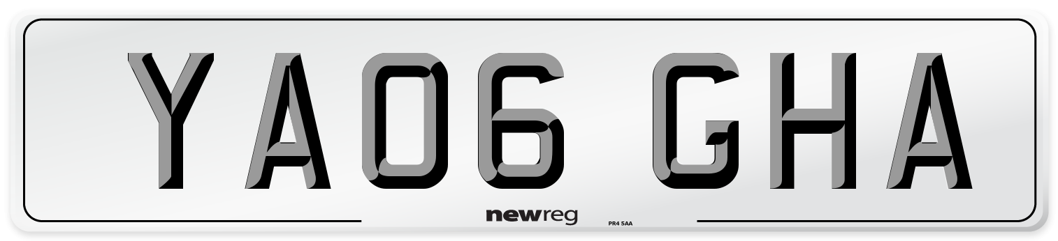 YA06 GHA Number Plate from New Reg